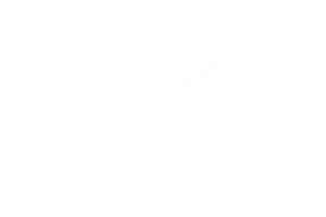 CONNECT US Logo mit Claim in weiß